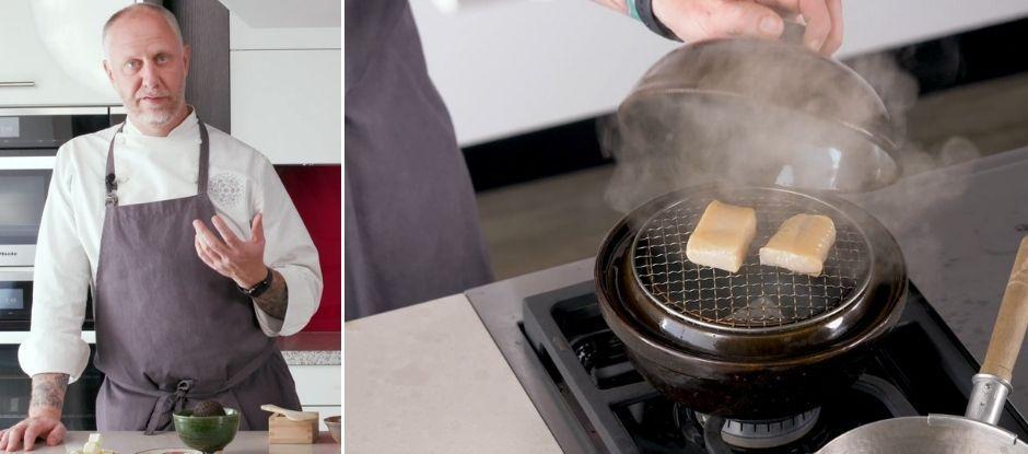 50 Best Masterclass: Kyle Connaughton of SingleThread cooks Black Cod with Shio Koji and Truffled Rice Porridge